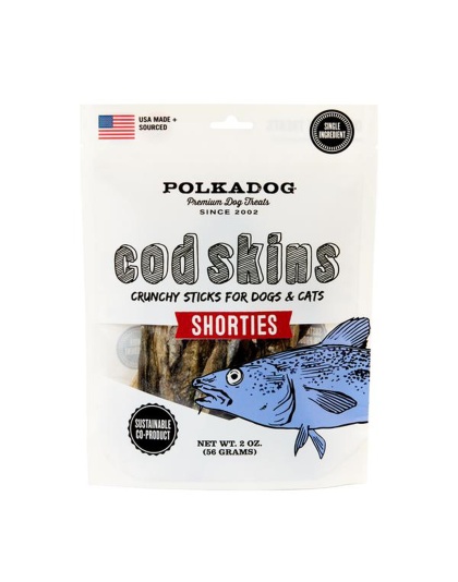 Polka Dog Cod Skin Shorties Dog And Cat Treats; 2 oz.