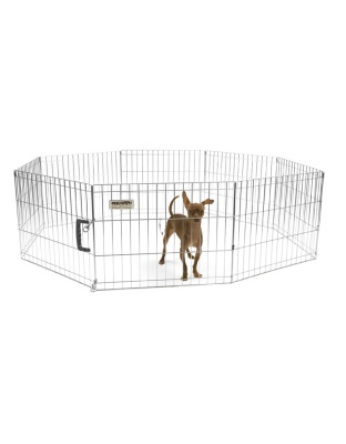 Precision Pet Products Exercise Pen Silver 1ea/18 in