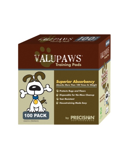 Precision Pet Products ValuPaws Training Pads White 1ea/100 pk, 22 In X 22 in