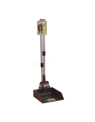 Precision Pet Products Little Stinker Poop Scoop with Rake Black/Silver 1ea/LG