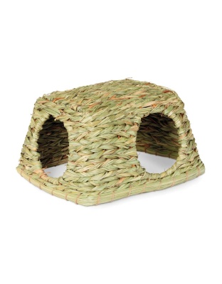 Prevue Pet Products Grass Hut for Small Animals Natural/Mat Green 1ea/MD