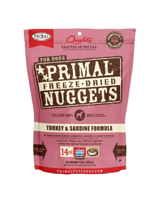 Primal Pet Foods Freeze Dried Dog Food 14oz. Turkey/Sardine