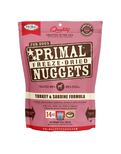 Primal Pet Foods Freeze Dried Dog Food 14oz. Turkey/Sardine