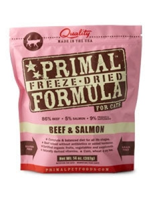 Primal Pet Foods Freeze Dried Cat Food 5.5oz.- Beef and Salmon