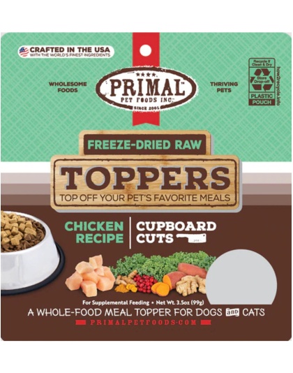 Primal Freeze Dried Cupboard Cuts Toppers Chicken 3.5 oz.