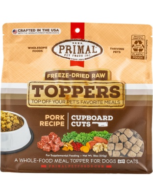 Primal Dog-Cat Fd Raw Topper Cupboard Cuts Pork 18 oz.