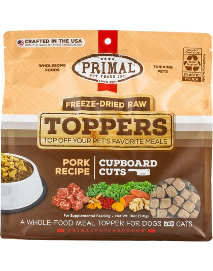 Primal Dog-Cat Fd Raw Topper Cupboard Cuts Pork 18 oz.