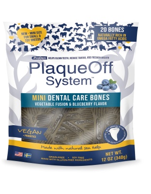 Proden System Mini Dental Care Bones Vegetable Fusion And Blueberry Flavor Dog Treats; 12oz.
