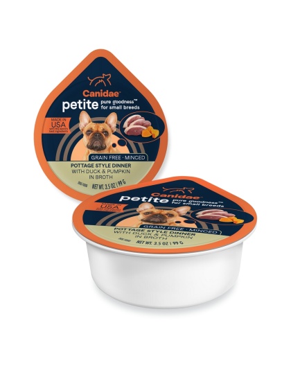 Pure Petite Small Breed Minced Grain Free Dog Food Duck/Pumpkin 3.5oz. (Case of 12)