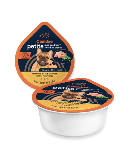 Pure Petite Small Breed Pate Grain Free Dog Food Chicken/Peas 3.5oz. (Case of 12)