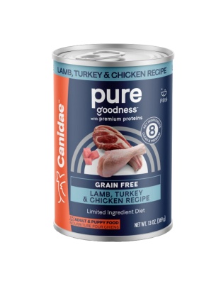 Pure Canned Grain Free Dog Food Lamb/Turkey/Chicken 13oz. (Case of 12)