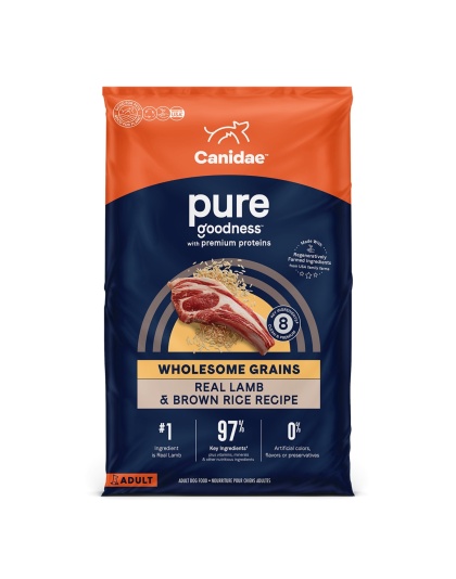 Pure Dog Food with Wholesome Grains Lamb/Brown Rice 4 Lb