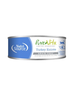 Pure Vita Cat Grain Free 96% Turkey & Turkey Liver 5oz. (Case of 12)