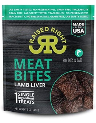 Raised Right Dog Cat Meaty Bites Lamb 5oz. (Case of 6)