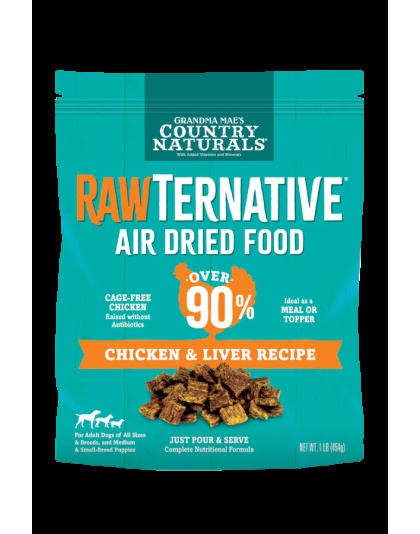 Rawternative Air Dried Dog Food Chicken/Liver 1 Lb