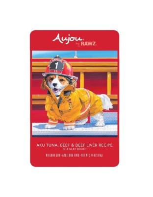 Rawz Aujou Dog Pouch Tuna Beef Beef Liver 2.46oz./8 Pouches/(Case of 6)