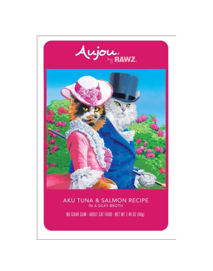 Rawz Aujou Cat Pouch Tuna Salmon 2.46oz./8 Pouches/(Case of 6)