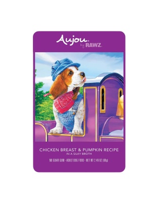 Rawz Aujou Dog Pouch Chicken Breast Pumpkin 2.46oz./8 Pouches/(Case of 6)