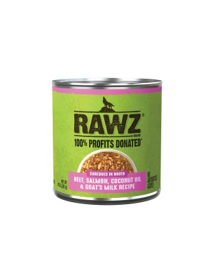 Rawz Shredded Dog 10oz. Beef Salmon Coconut Oil Goat Milk (Case of 12)