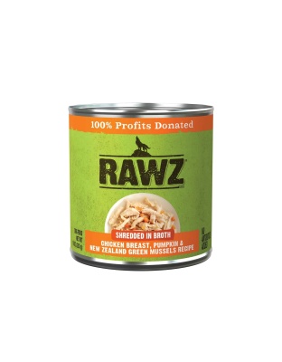 Rawz Shredded Dog 10oz. Chicken Breast Pumpkin New Zealand Green Mussels (Case of 12)
