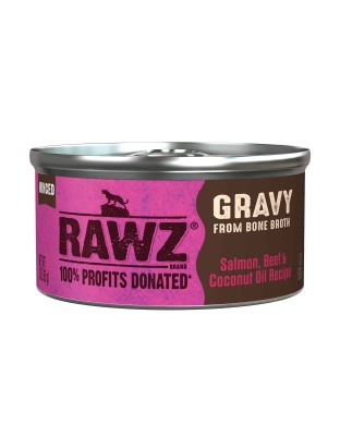 Rawz Gravy Cat 3oz. Salmon Beef Coconut Oil (Case of 18)