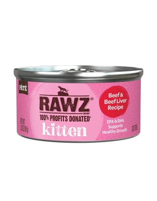 Rawz Cat 2.8oz. Kitten Beef Beef Liver Pate (Case of 18)