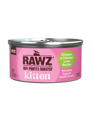 Rawz Cat 2.8oz. Kitten Chicken Chicken Liver Pate (Case of 18)