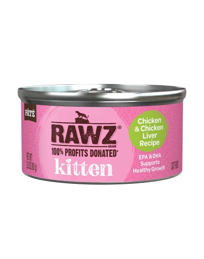 Rawz Cat 2.8oz. Kitten Chicken Chicken Liver Pate (Case of 18)