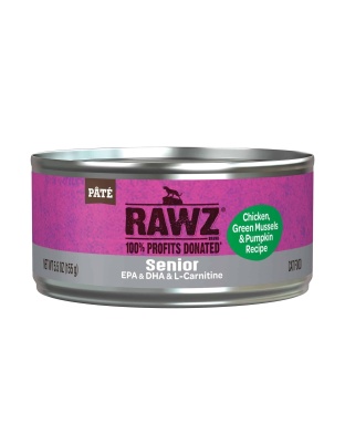 Rawz Cat 5.5oz. Senior Chicken Green Mussels Pumpkin Pate (Case of 24)