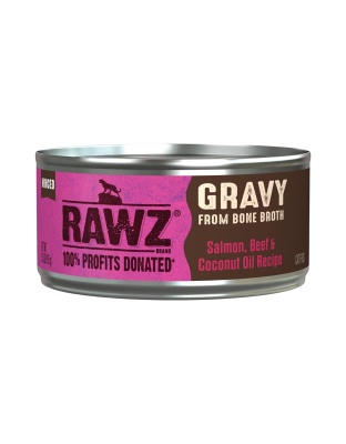 Rawz Gravy Cat 5.5oz. Salmon Beef Coconut Oil (Case of 24)