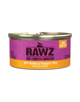 Rawz Cat 96% Rabbit Pumpkin Pate 3oz. (Case of 18)