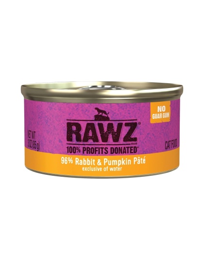 Rawz Cat 96% Rabbit Pumpkin Pate 3oz. (Case of 18)
