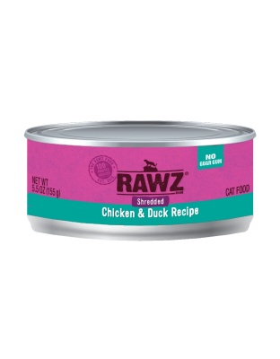 Rawz Cat Shredded Chicken Duck 5.5oz. (Case of 24)