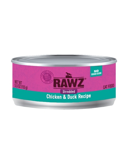Rawz Cat Shredded Chicken Duck 5.5oz. (Case of 24)