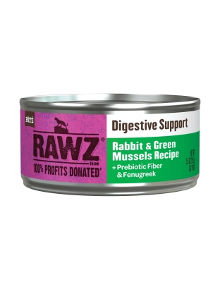 Rawz Digestive Cat 5.5oz. Rabbit Green Mussels Pate (Case of 24)
