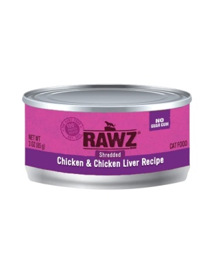 Rawz Cat Shredded ChickenChicken Liver 3oz. (Case of 18)