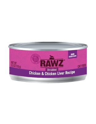 Rawz Cat Shredded Chicken Chicken Liver 5.5oz. (Case of 24)