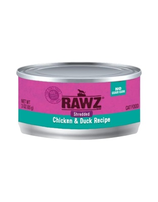 Rawz Cat Shredded Chicken Duck 3oz. (Case of 18)