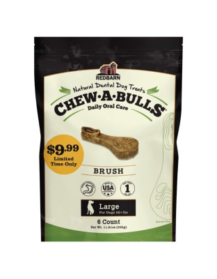 Redbarn Pet Products Chew-A-Bulls Brush Promo Bag 1ea/LG, 6 pk