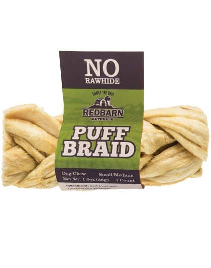Redbarn Pet Products Puff Braid Dog Treat 18ea/18 ct, SM/MD
