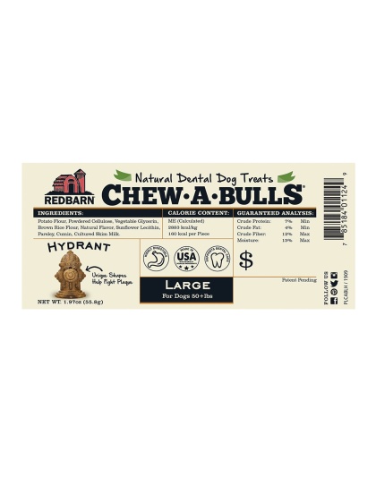 Redbarn Pet Products Chew-A-Bulls Dental Dog Treat Hydrant 1ea/6 pk, LG