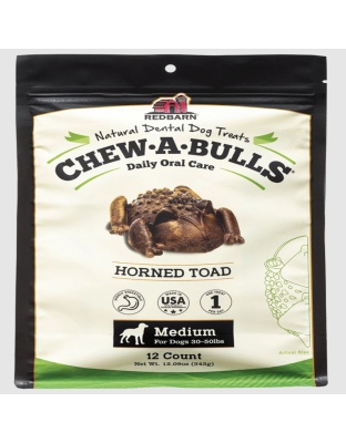 Redbarn Pet Products Chew-A-Bulls Dental Dog Treat Toad 1ea/12 pk, MD
