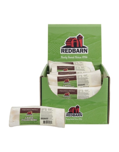 Redbarn Pet Products Filled Bone Dog Treat Original Hickory BBQ LG, (Case of 15)