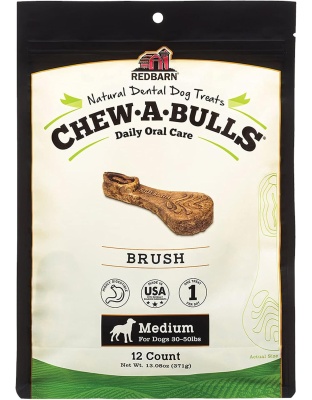 Redbarn Pet Products Chew-A-Bulls Dental Dog Treat Brush 1ea/12 pk, MD