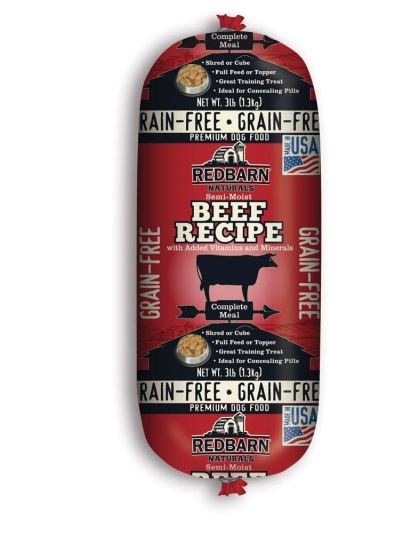 Redbarn Pet Products Grain Free Dog Food Roll Beef 1ea/3 lb