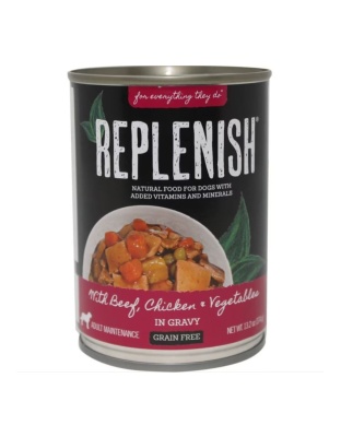 Replenish Grain Free Canned Dog Food Beef/Chicken/Veg 13.2oz. (Case of 12)
