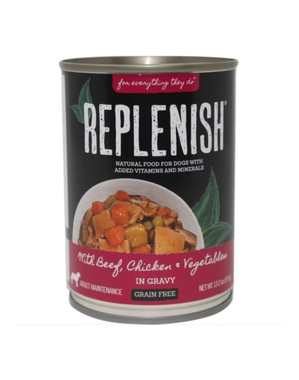 Replenish Grain Free Canned Dog Food Beef/Chicken/Veg 13.2oz. (Case of 12)