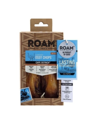 Roam Flavor Rich Ossy Chops Ostrich 1.4oz.-2 Pk