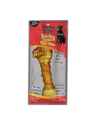 Savory Prime Beggar Bones Pork Skin, Chicken & Veggie Wraps Dog Treats 1ea/LG, 3.4 oz