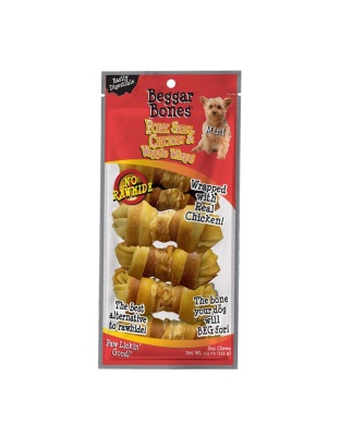 Savory Prime Beggar Bones Pork Skin, Chicken & Veggie Wraps Dog Treats 1ea/SM, 7 pk